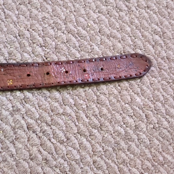 Vintage floral fossil belt women's size 8 - Picture 3 of 6